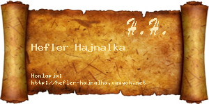 Hefler Hajnalka névjegykártya